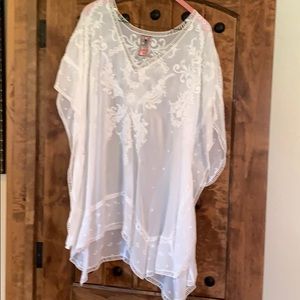 Johnny was silk poncho style tunic